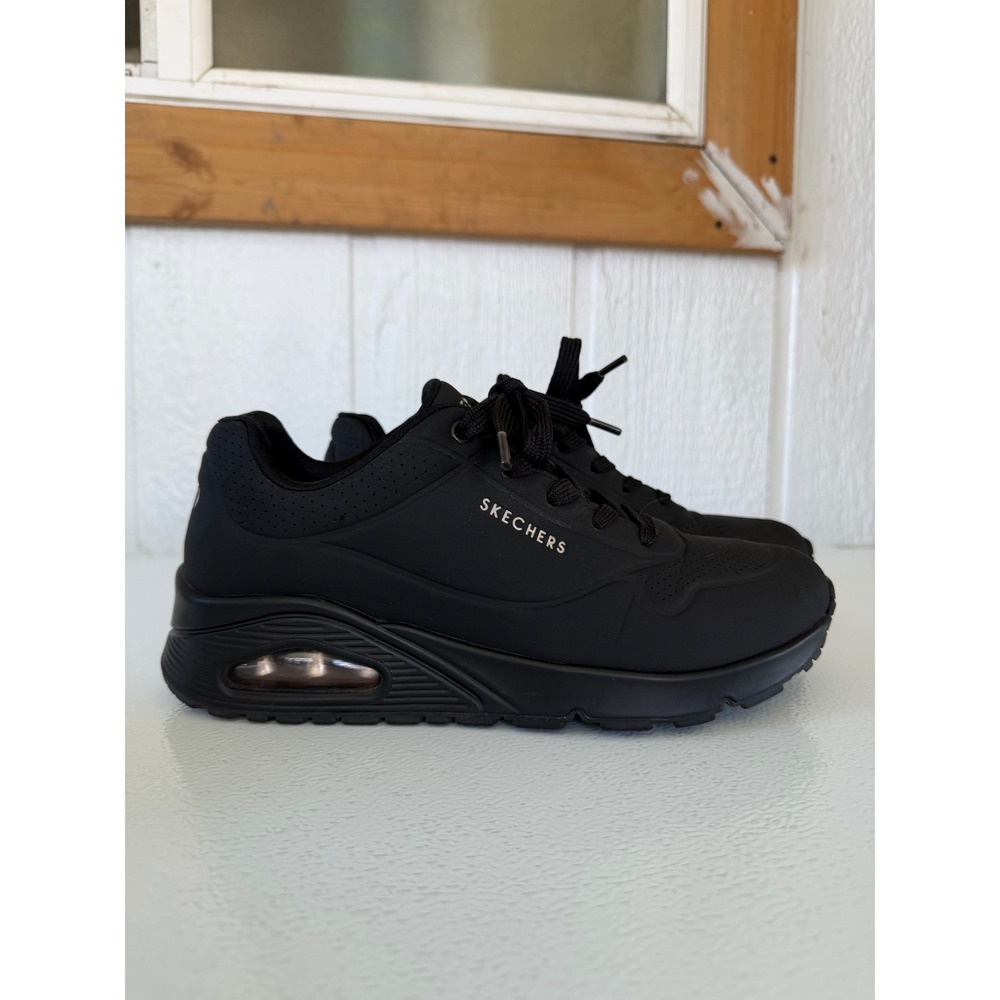 Skechers Uno Stand on Air Black Gold Sneakers Women's 8.5 Comfort Shoe